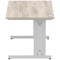 Impulse 1400mm Rectangular Desk, Silver Cable Managed Leg, Grey Oak