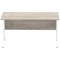 Impulse 1400mm Rectangular Desk, White Cable Managed Leg, Grey Oak
