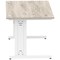 Impulse 1400mm Rectangular Desk, White Cable Managed Leg, Grey Oak