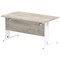 Impulse 1400mm Rectangular Desk, White Cable Managed Leg, Grey Oak