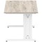 Impulse 1400mm Rectangular Desk, White Cable Managed Leg, Grey Oak