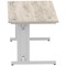 Impulse 1600mm Rectangular Desk, Silver Cable Managed Leg, Grey Oak