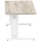 Impulse 1600mm Rectangular Desk, White Cable Managed Leg, Grey Oak