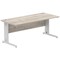 Impulse 1800mm Rectangular Desk, Silver Cable Managed Leg, Grey Oak