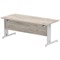 Impulse 1800mm Rectangular Desk, Silver Cable Managed Leg, Grey Oak