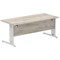 Impulse 1800mm Rectangular Desk, Silver Cable Managed Leg, Grey Oak