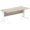 Impulse 1800mm Rectangular Desk, White Cable Managed Leg, Grey Oak