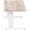 Impulse 1800mm Rectangular Desk, White Cable Managed Leg, Grey Oak