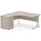 Impulse 1600mm Corner Desk with 600mm Desk High Pedestal, Left Hand, Silver Cantilever Leg, Grey Oak