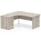 Impulse 1600mm Corner Desk with 600mm Desk High Pedestal, Left Hand, Panel End Leg, Grey Oak