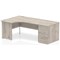 Impulse 1600mm Corner Desk with 800mm Desk High Pedestal, Left Hand, Panel End Leg, Grey Oak