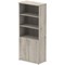 Impulse Extra Tall Half Cupboard and Half Bookcase, 4 Shelves, 2000mm High, Grey Oak