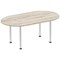 Impulse Boardroom Table, 1800mm, Grey Oak, Silver Post Leg