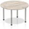 Impulse Circular Table, 1200mm, Grey Oak, Silver Post Leg