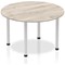 Impulse Circular Table, 1200mm, Grey Oak, Silver Post Leg