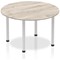 Impulse Circular Table, 1200mm, Grey Oak, Silver Leg