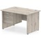 Impulse 1200mm Rectangular Desk With 2 Drawer Fixed Pedestal, Panel End Leg, Grey Oak