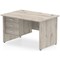 Impulse 1200mm Rectangular Desk, Panel Legs, 3 Drawer Pedestal, Grey Oak