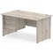 Impulse 1400mm Rectangular Desk, Panel Legs, 2 Drawer Pedestal, Grey Oak