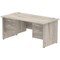 Impulse 1600mm Rectangular Desk With 2 x 2 Drawer Fixed Pedestals, Panel End Leg, Grey Oak
