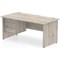 Impulse 1800mm Rectangular Desk, Panel Legs, 2 Drawer Pedestal, Grey Oak
