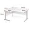 Impulse 1600mm Corner Desk, Left Hand, White Cantilever Leg, Grey Oak