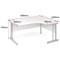 Impulse 1600mm Corner Desk, Right Hand, White Cantilever Leg, Grey Oak
