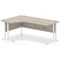 Impulse 1800mm Corner Desk, Left Hand, White Cantilever Leg, Grey Oak