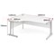 Impulse 1800mm Corner Desk, Left Hand, White Cantilever Leg, Grey Oak