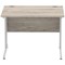 Impulse 1000mm Rectangular Desk, Silver Cable Managed Leg, Grey Oak