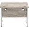Impulse 1000mm Rectangular Desk, Silver Cable Managed Leg, Grey Oak