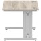 Impulse 1000mm Rectangular Desk, Silver Cable Managed Leg, Grey Oak