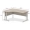 Impulse 1800mm Corner Desk, Left Hand, White Cable Managed Leg, Grey Oak