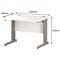 Impulse Plus 1000mm Rectangular Desk, Cable Managed Silver Legs, White