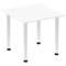 Impulse Square Table, 800mm, White, Chrome Post Leg