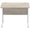 Impulse 1000mm Rectangular Desk, Silver Cantilever Leg, Grey Oak