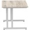 Impulse 1000mm Rectangular Desk, Silver Cantilever Leg, Grey Oak