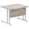 Impulse 1000mm Rectangular Desk, Silver Cantilever Leg, Grey Oak