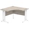 Impulse 1200mm Corner Desk, White Cable Managed Leg, Grey Oak