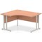 Impulse 1400mm Corner Desk, Left Hand, Silver Cantilever Leg, Beech