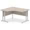 Impulse 1400mm Corner Desk, Left Hand, Silver Cantilever Leg, Grey Oak
