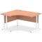 Impulse 1400mm Corner Desk, Left Hand, White Cantilever Leg, Beech