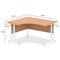Impulse 1400mm Corner Desk, Left Hand, White Cantilever Leg, Oak
