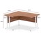 Impulse 1400mm Corner Desk, Left Hand, White Cantilever Leg, Walnut