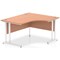 Impulse 1400mm Corner Desk, Right Hand, White Cantilever Leg, Beech