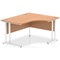 Impulse 1400mm Corner Desk, Right Hand, White Cantilever Leg, Oak