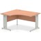 Impulse 1400mm Corner Desk, Left Hand, Silver Cable Managed Leg, Beech