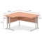 Impulse 1400mm Corner Desk, Left Hand, Silver Cable Managed Leg, Beech