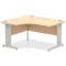 Impulse 1400mm Corner Desk, Left Hand, Silver Cable Managed Leg, Maple