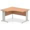 Impulse 1400mm Corner Desk, Left Hand, Silver Cable Managed Leg, Oak